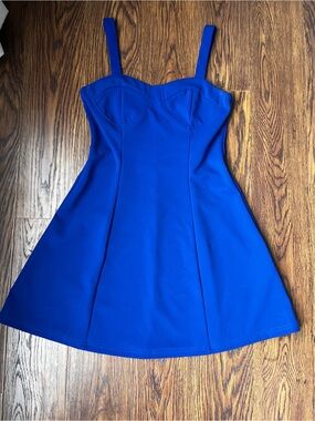 Women's Royal Blue Fit-and-Flare Dress medium